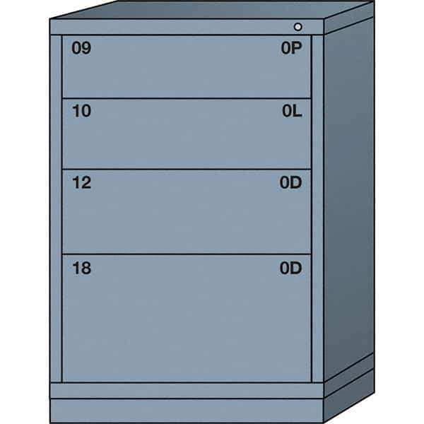 Lyon - 4 Drawer, Standard Counter - Single Drawer Access Cabinet - Steel, 30" Wide x 28-1/4" Deep x 44-1/4" High, Dove Gray - Eagle Tool & Supply