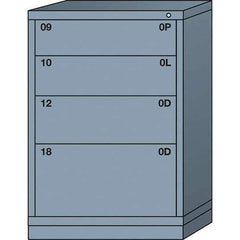 Lyon - 4 Drawer, Standard Counter - Single Drawer Access Cabinet - Steel, 30" Wide x 28-1/4" Deep x 44-1/4" High, Dove Gray - Eagle Tool & Supply