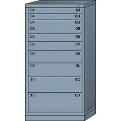 Lyon - 10 Drawer, Standard Eye-Level - Multiple Drawer Access Cabinet - Steel, 30" Wide x 28-1/4" Deep x 59-1/4" High, Dove Gray - Eagle Tool & Supply