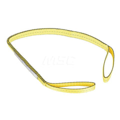 Web Sling: 1″ Wide, 4' Long, 3,200 lb Vertical, 2,560 lb Choker, 6,400 lb Basket, Polyester Flat Eye, Yellow