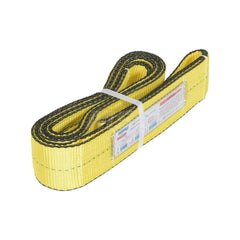 Web Sling: 3″ Wide, 8' Long, 8,800 lb Vertical, 7,040 lb Choker, 17,600 lb Basket, Polyester Flat Eye, Yellow