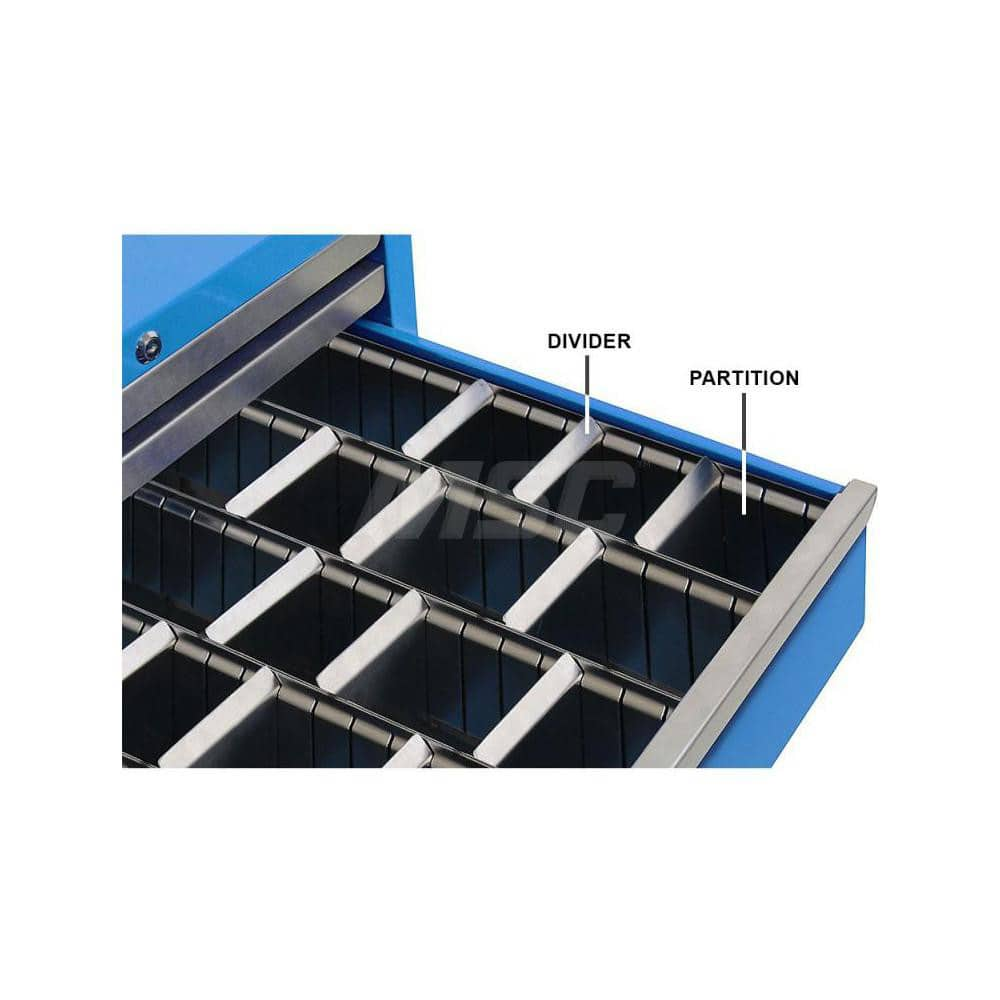 Drawer Divider Layouts; For Drawer Height: 8; Number of Compartments: 16.000; Compartment Sizes: Partition: 8″H x 20″D - Dividers: 7.9″W x 7.4″H; Type: Drawer Dividers; Fractional Height: 8.000000; Drawer Depth (Inch): 21.0000