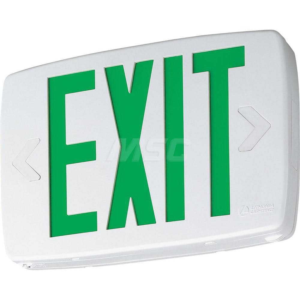 Combination Exit Signs; Mounting Type: Surface Mount; Wall Mount; Ceiling Mount; Number of Faces: 2; Lamp Type: LED; Number of Heads: 0