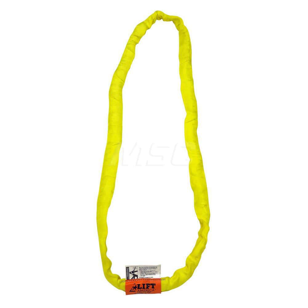 Endless Sling: 12' Long, 8,400 lb Vertical, 6,720 lb Choker, 16,800 lb Basket, Polyester Yellow