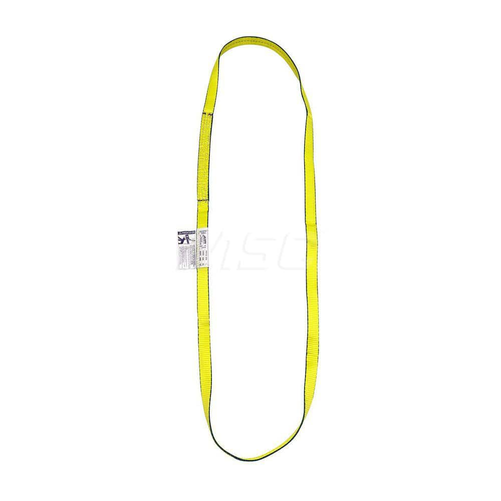 Endless Sling: 1″ Wide, 3' Long, 3,200 lb Vertical, 2,500 lb Choker, 6,400 lb Basket, Polyester Yellow