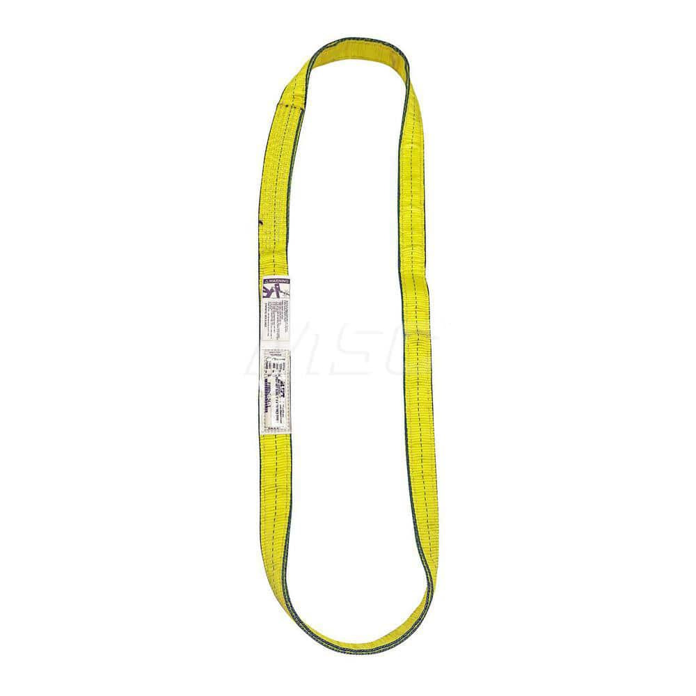 Endless Sling: 2″ Wide, 4' Long, 12,200 lb Vertical, 9,800 lb Choker, 24,400 lb Basket, Polyester Yellow