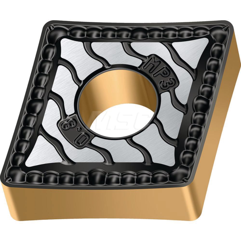 Turning Insert:  CNMG321-MP3 WPP10G,  Solid Carbide TiCN, Al2O3 & TiN Finish,  Neutral,  0.3810″ Long,  3/8″ Inscribed Circle,  0.0160″ Corner Radius,  80.0 &deg N/A Diamond,  Series  CNMG
