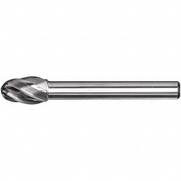 Precision Twist Drill - 3/8" Cut Diam, 1/4" Shank Diam, Carbide Aluma Cut Oval Burr - Eagle Tool & Supply