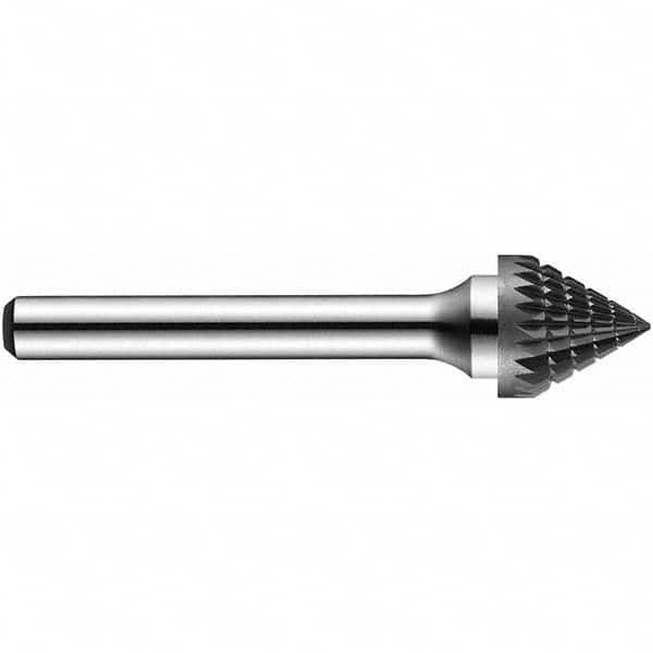 Precision Twist Drill - 5/8" Cut Diam, 1/4" Shank Diam, Carbide Double Cut 60° Angle Burr - Eagle Tool & Supply