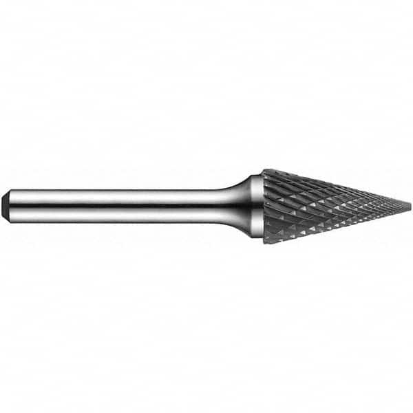 Precision Twist Drill - 1/2" Cut Diam, 1/4" Shank Diam, Carbide Double Cut Cone Burr - Eagle Tool & Supply