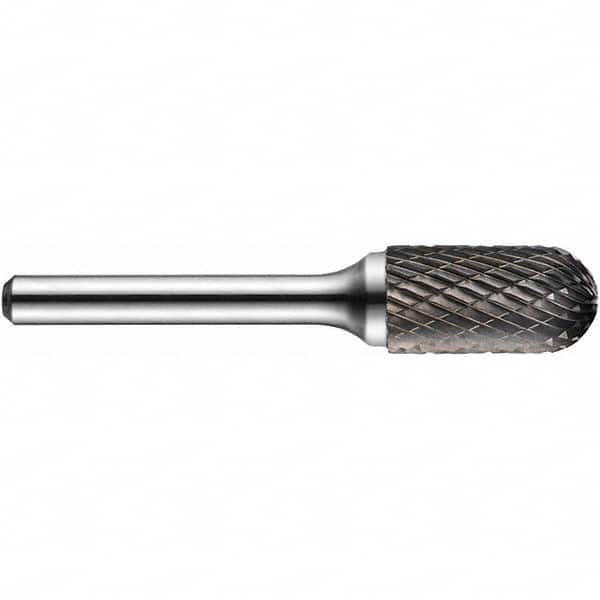 Precision Twist Drill - 3/4" Cut Diam, 1/4" Shank Diam, Carbide Double Cut Cylinder Burr with Radius - Eagle Tool & Supply