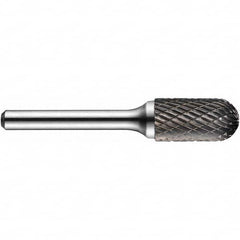 Precision Twist Drill - 5/8" Cut Diam, 1/4" Shank Diam, Carbide Double Cut Cylinder Ball End Burr - Eagle Tool & Supply
