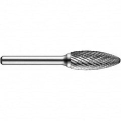 Precision Twist Drill - 5/8" Cut Diam, 1/4" Shank Diam, Carbide Double Cut Flame Burr - Eagle Tool & Supply