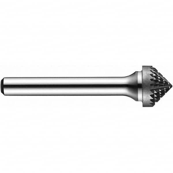 Precision Twist Drill - 1/4" Cut Diam, 1/4" Shank Diam, Carbide Double Cut Tree Burr with Radius - Eagle Tool & Supply