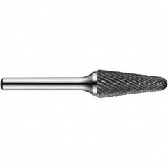 Precision Twist Drill - 5/8" Cut Diam, 1/4" Shank Diam, Carbide Double Cut Conical Radius End Burr - Eagle Tool & Supply