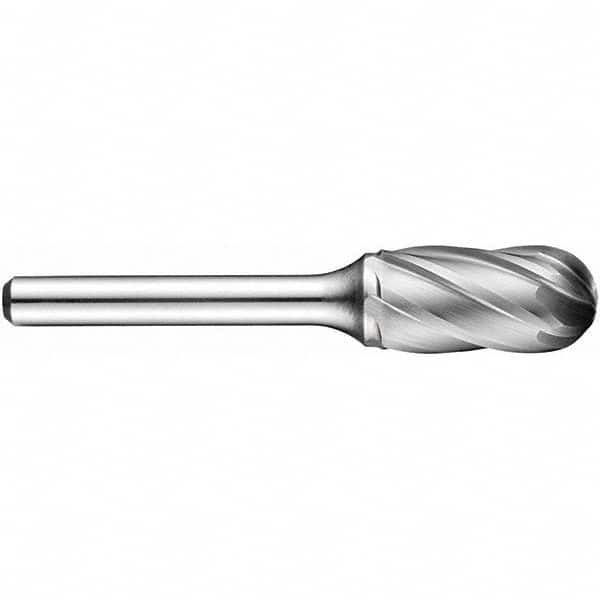 Precision Twist Drill - 3/8" Cut Diam, 1/4" Shank Diam, Carbide Aluma Cut Cylinder Ball End Burr - Eagle Tool & Supply