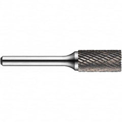 Precision Twist Drill - 3/4" Cut Diam, 1/4" Shank Diam, Carbide Double Cut Cylinder Burr with End Cut - Eagle Tool & Supply