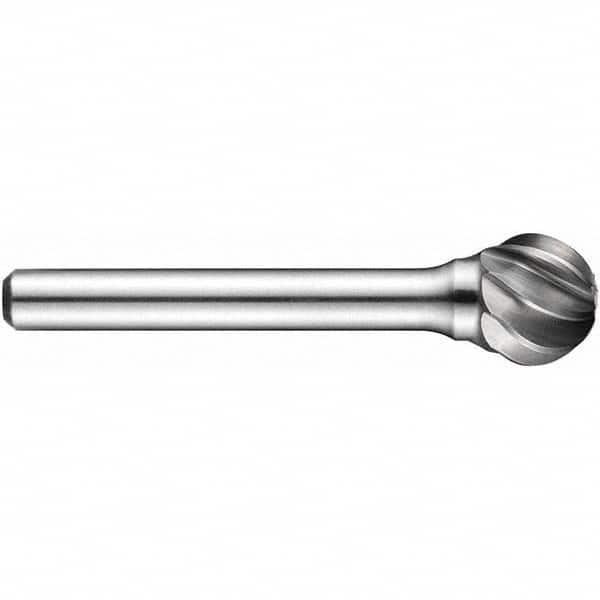 Precision Twist Drill - 3/8" Cut Diam, 1/4" Shank Diam, Carbide Aluma Cut Ball Burr - Eagle Tool & Supply