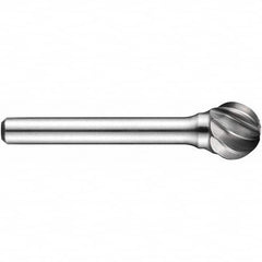 Precision Twist Drill - 1/4" Cut Diam, 1/4" Shank Diam, Carbide Aluma Cut Ball Burr - Eagle Tool & Supply