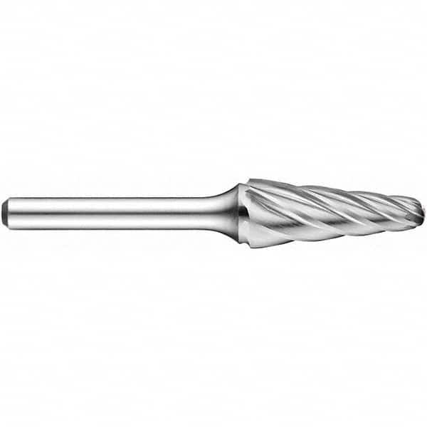 Precision Twist Drill - 1/2" Cut Diam, 1/4" Shank Diam, Carbide Aluma Cut Conical Radius End Burr - Eagle Tool & Supply