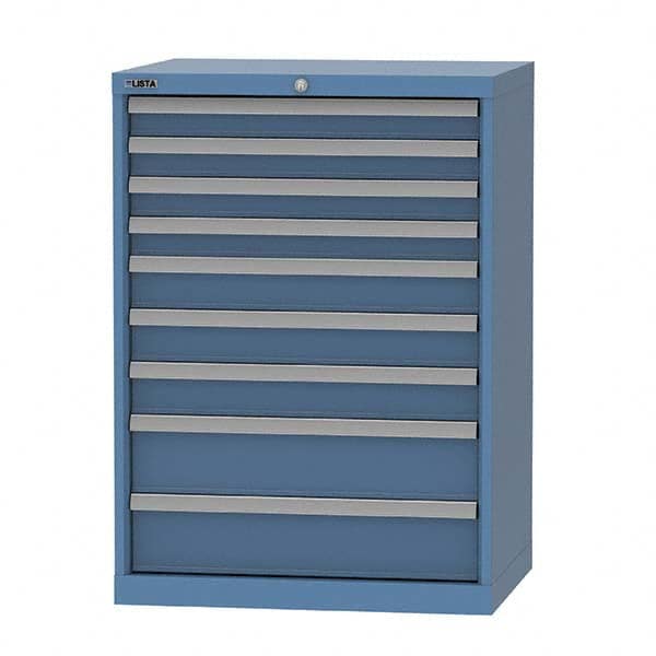 LISTA - 9 Drawer, 124 Compartment Bright Blue Steel Modular Storage Cabinet - Eagle Tool & Supply