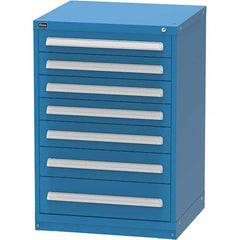Vidmar - 7 Drawer Bright Blue Steel Modular Storage Cabinet - Eagle Tool & Supply