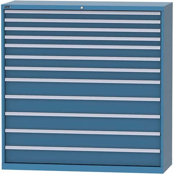 LISTA - 12 Drawer, 84 Compartment Bright Blue Steel Modular Storage Cabinet - Eagle Tool & Supply