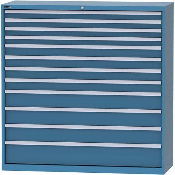 LISTA - 12 Drawer, 84 Compartment Bright Blue Steel Modular Storage Cabinet - Eagle Tool & Supply