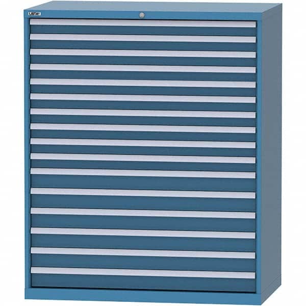 LISTA - 16 Drawer, 216 Compartment Bright Blue Steel Modular Storage Cabinet - Eagle Tool & Supply