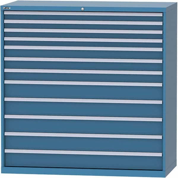 LISTA - 12 Drawer, 84 Compartment Bright Blue Steel Modular Storage Cabinet - Eagle Tool & Supply