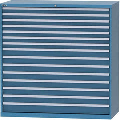 LISTA - 15 Drawer, 84 Compartment Bright Blue Steel Modular Storage Cabinet - Eagle Tool & Supply