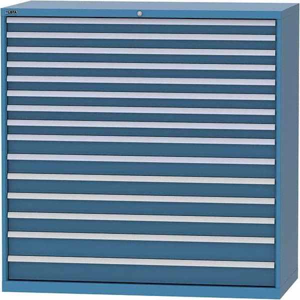 LISTA - 15 Drawer, 84 Compartment Bright Blue Steel Modular Storage Cabinet - Eagle Tool & Supply