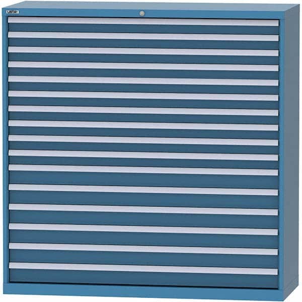 LISTA - 16 Drawer, 84 Compartment Bright Blue Steel Modular Storage Cabinet - Eagle Tool & Supply