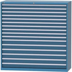 LISTA - 16 Drawer, 84 Compartment Bright Blue Steel Modular Storage Cabinet - Eagle Tool & Supply