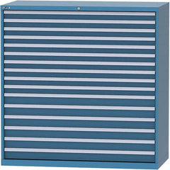 LISTA - 16 Drawer, 84 Compartment Bright Blue Steel Modular Storage Cabinet - Eagle Tool & Supply