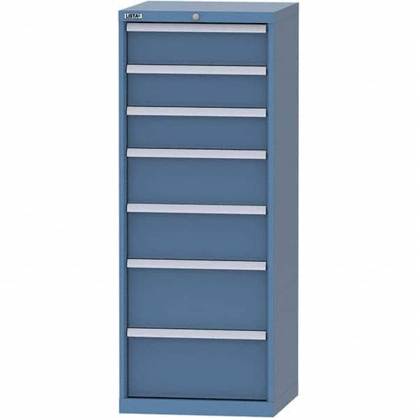 LISTA - 7 Drawer, 84 Compartment Bright Blue Steel Modular Storage Cabinet - Eagle Tool & Supply