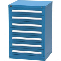 Vidmar - 7 Drawer, 344 Compartment Bright Blue Steel Modular Storage Cabinet - Eagle Tool & Supply