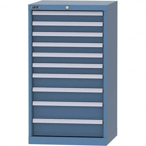LISTA - 10 Drawer, 84 Compartment Bright Blue Steel Modular Storage Cabinet - Eagle Tool & Supply