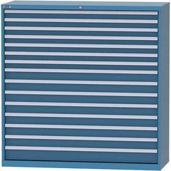 LISTA - 15 Drawer, 84 Compartment Bright Blue Steel Modular Storage Cabinet - Eagle Tool & Supply
