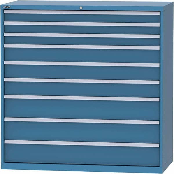 LISTA - 9 Drawer, 84 Compartment Bright Blue Steel Modular Storage Cabinet - Eagle Tool & Supply