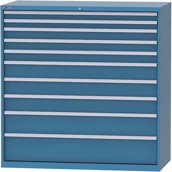 LISTA - 10 Drawer, 84 Compartment Bright Blue Steel Modular Storage Cabinet - Eagle Tool & Supply