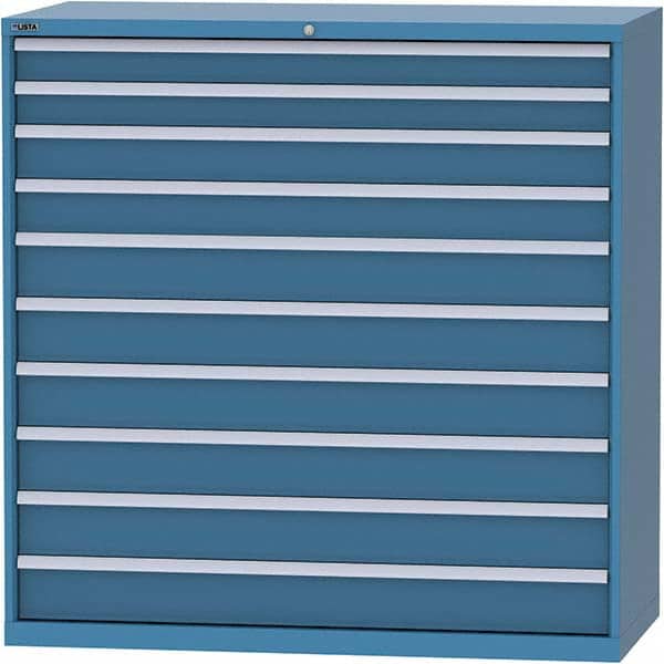 LISTA - 10 Drawer, 84 Compartment Bright Blue Steel Modular Storage Cabinet - Eagle Tool & Supply