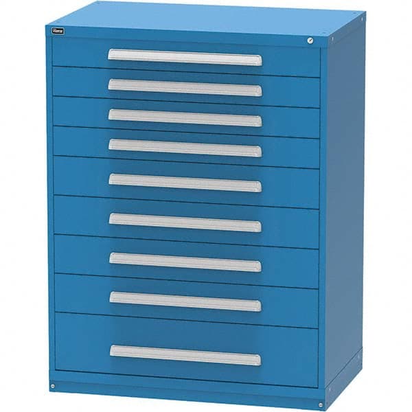 Vidmar - 9 Drawer, 45 Compartment Bright Blue Steel Modular Storage Cabinet - Eagle Tool & Supply