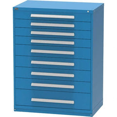 Vidmar - 9 Drawer, 45 Compartment Bright Blue Steel Modular Storage Cabinet - Eagle Tool & Supply
