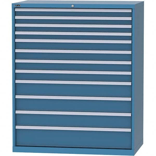 LISTA - 12 Drawer, 216 Compartment Bright Blue Steel Modular Storage Cabinet - Eagle Tool & Supply