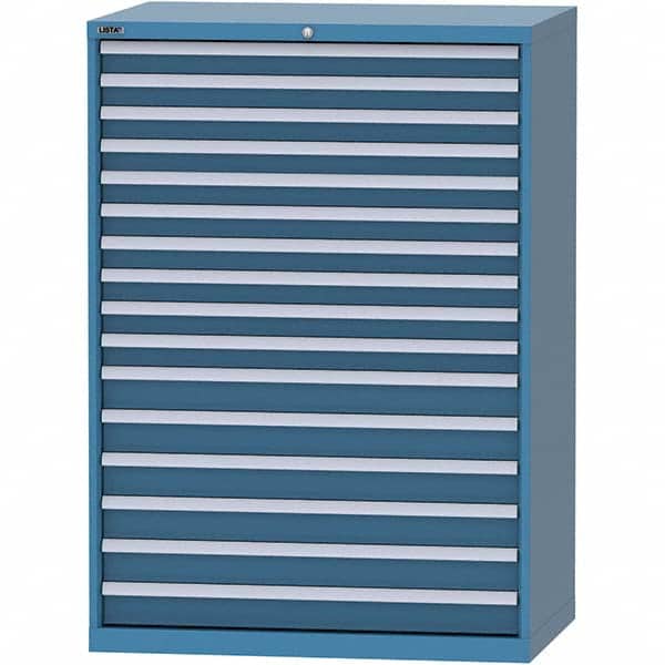 LISTA - 16 Drawer, 99 Compartment Bright Blue Steel Modular Storage Cabinet - Eagle Tool & Supply