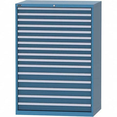 LISTA - 16 Drawer, 99 Compartment Bright Blue Steel Modular Storage Cabinet - Eagle Tool & Supply