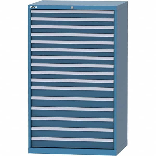 LISTA - 16 Drawer, 84 Compartment Bright Blue Steel Modular Storage Cabinet - Eagle Tool & Supply