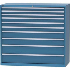 LISTA - 10 Drawer, 84 Compartment Bright Blue Steel Modular Storage Cabinet - Eagle Tool & Supply