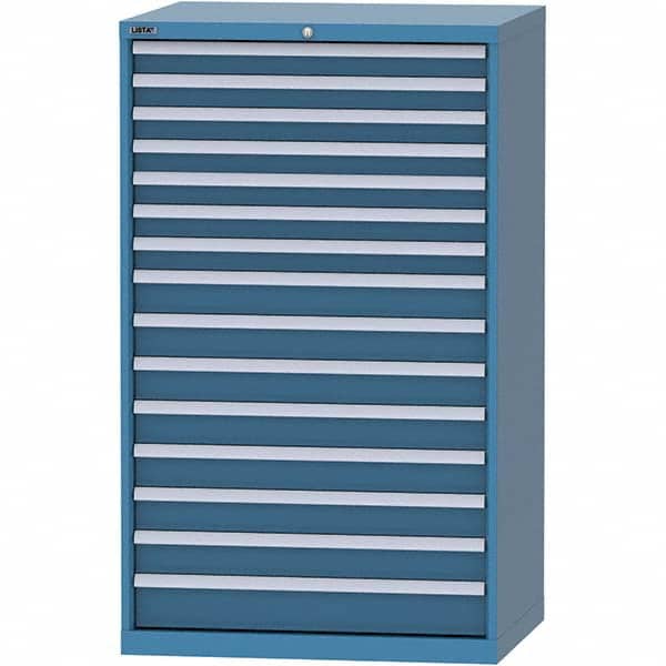 LISTA - 15 Drawer, 84 Compartment Bright Blue Steel Modular Storage Cabinet - Eagle Tool & Supply